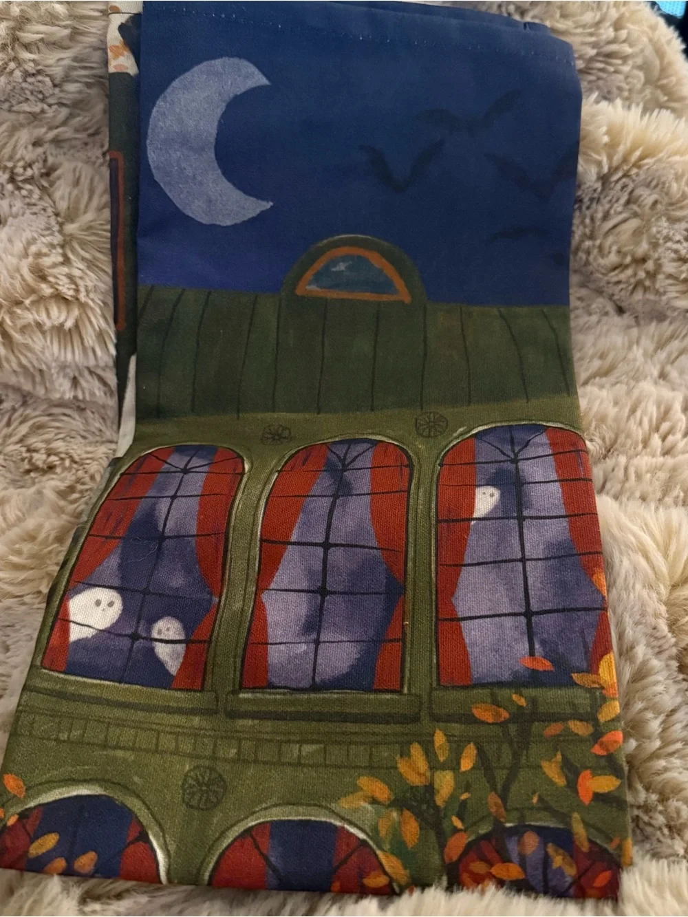 Anthropologie Haunted House Dish Towel